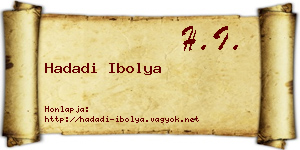 Hadadi Ibolya névjegykártya